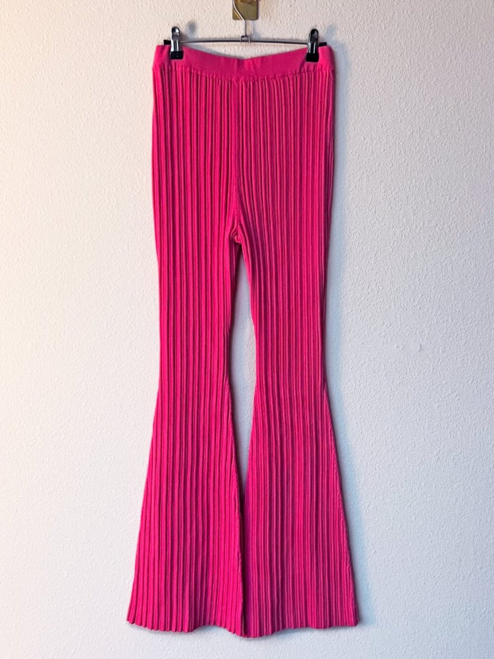 Adam Lippes Pink Ribbed High Waisted Pants Size M - Picture 2 of 5